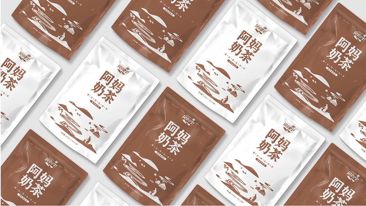 鄂尔多斯贝阁里蒙古奶茶包装设计